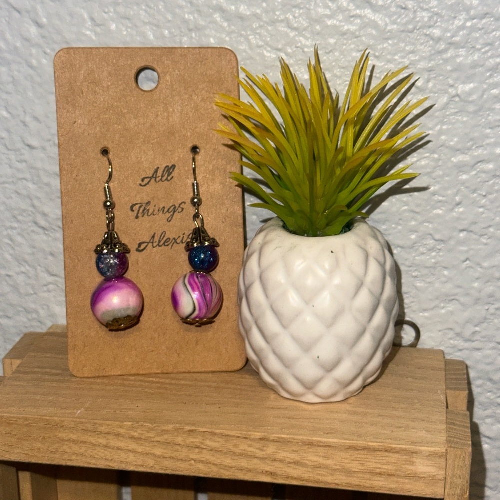 All Things Alexis Pink and Blue Earrings